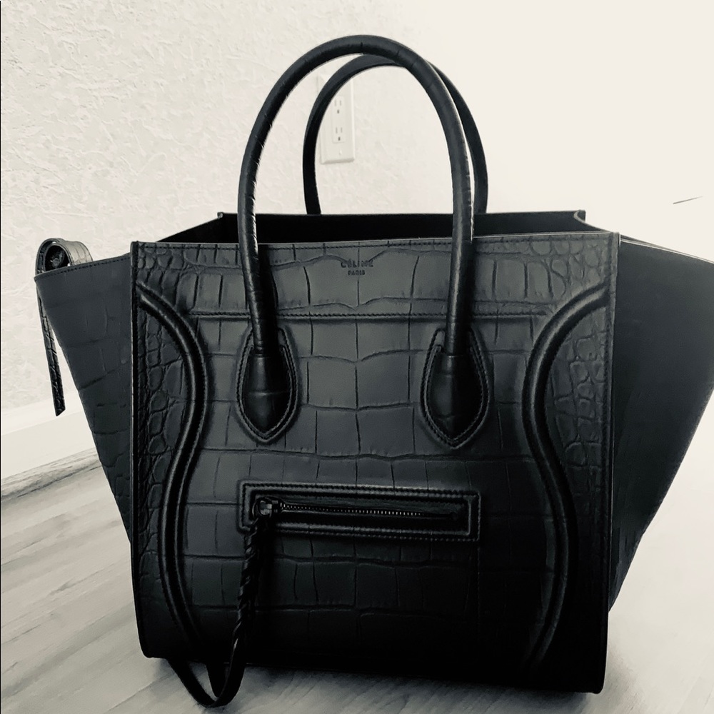 CELINE Phantom croc embossed bag